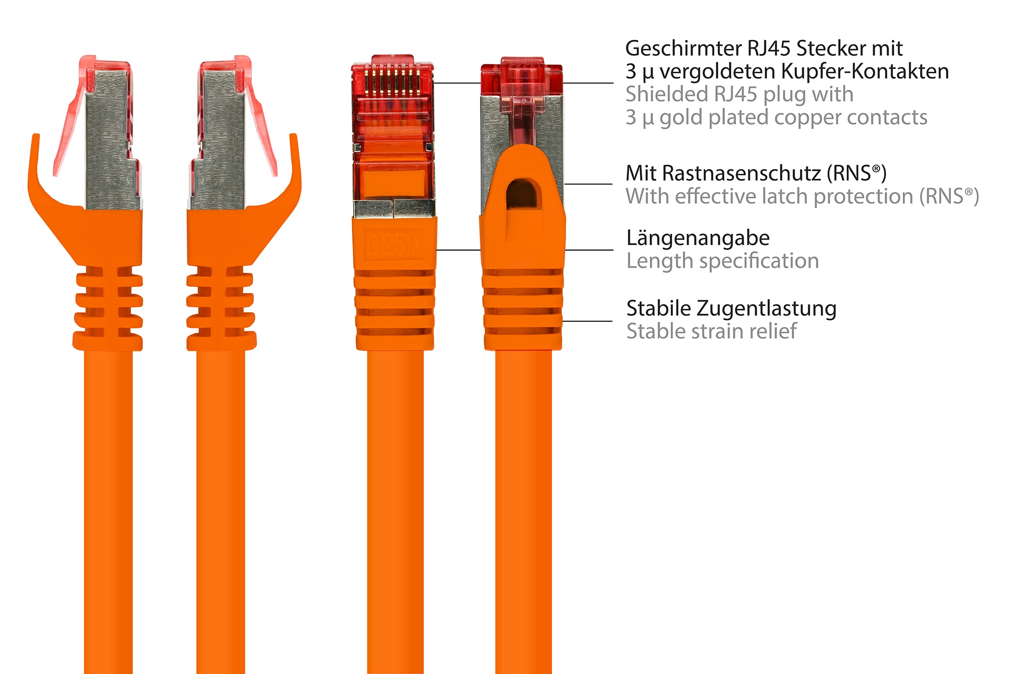 Good Connections 0,15m RNS Patchkabel CAT6 S/FTP PiMF orange