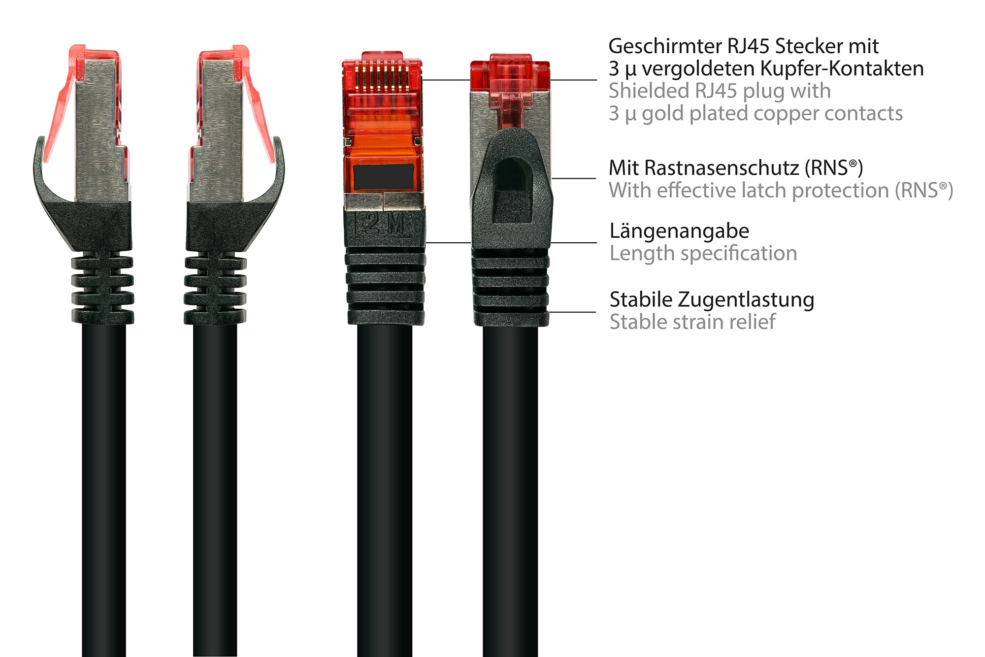 Good Connections 0,15m RNS Patchkabel CAT6 S/FTP PiMF schwarz