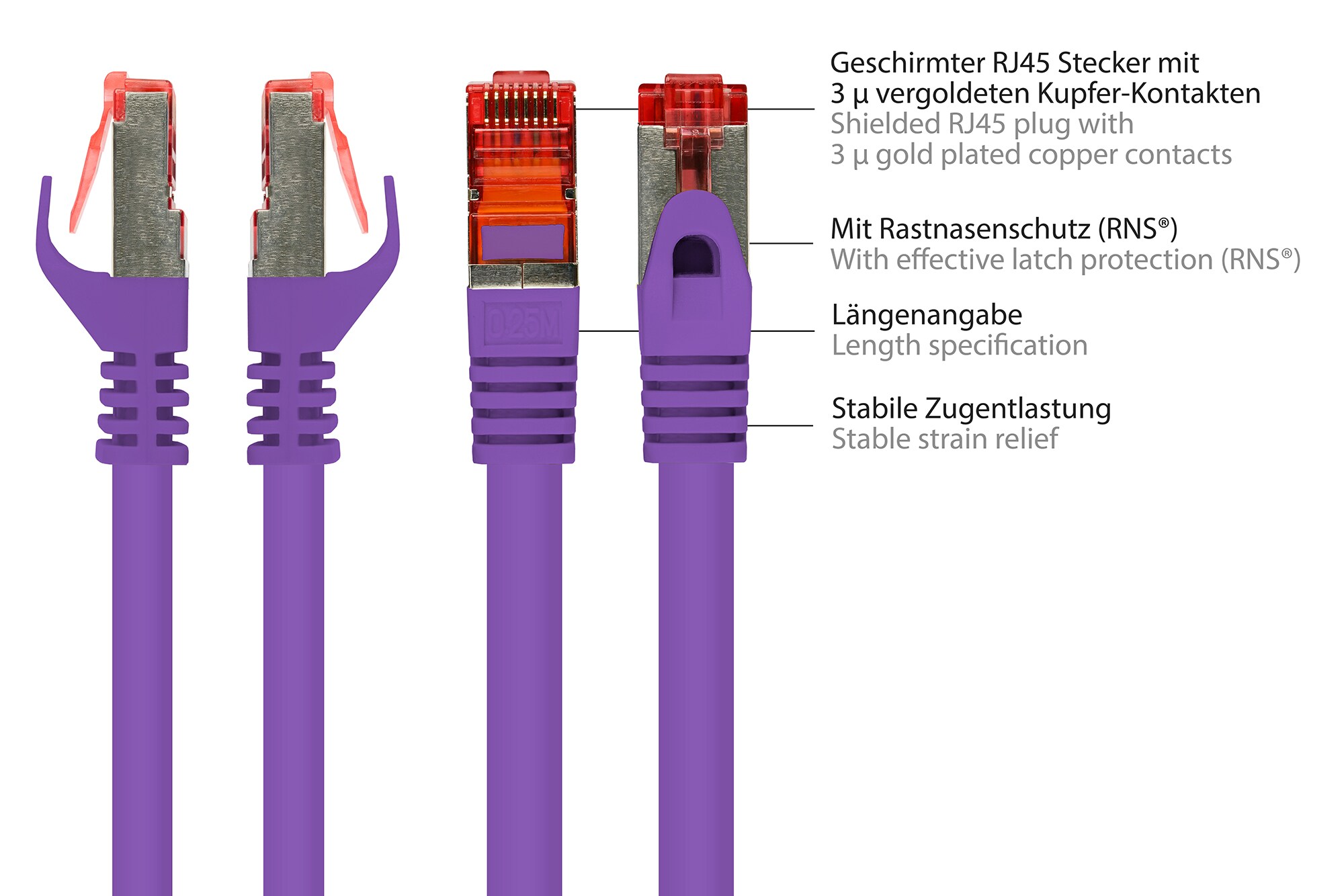 Good Connections 0,15m RNS Patchkabel CAT6 S/FTP PiMF violett