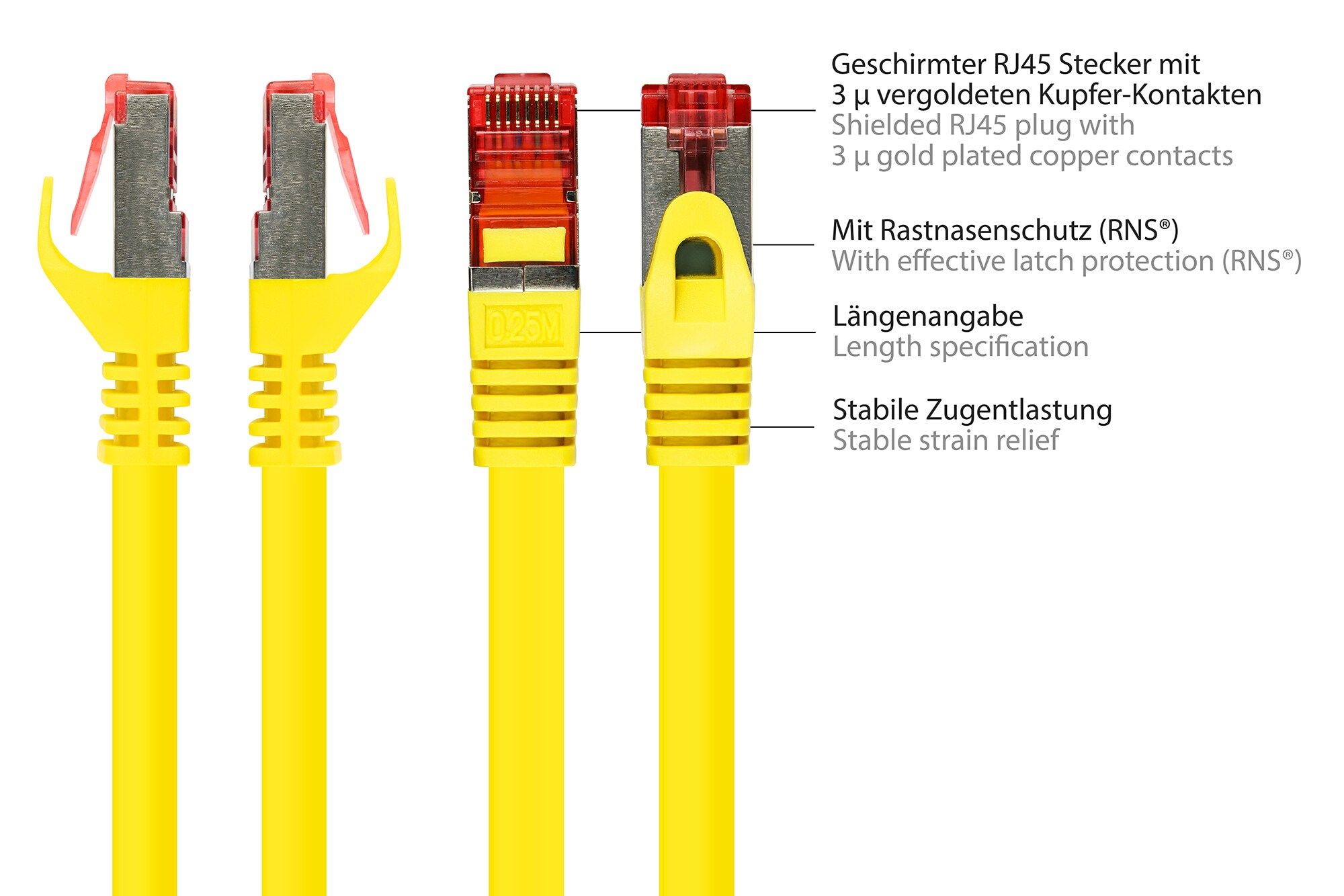 Good Connections 0,15m RNS Patchkabel CAT6 S/FTP PiMF gelb