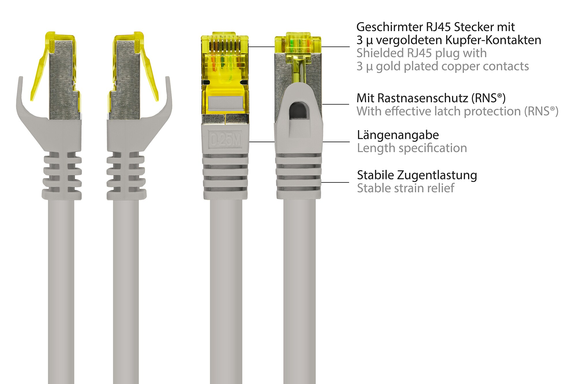 Good Connections Patchkabel mit Cat. 7 Rohkabel S/FTP 40m grau