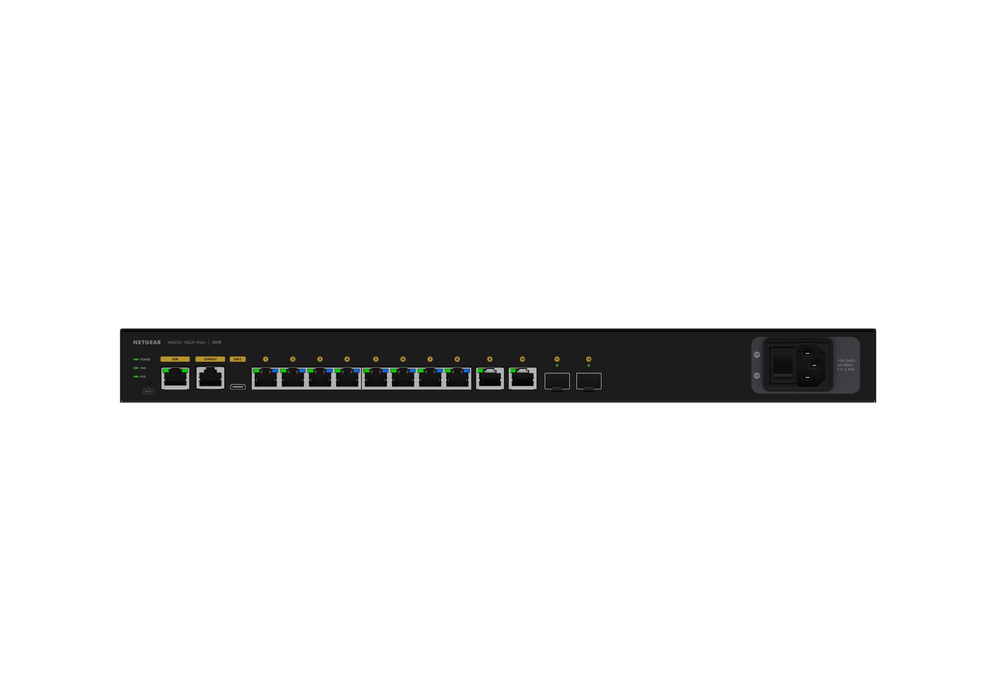 Netgear AV-Line M4250-10G2F-PoE+ Rackmount Managed Gigabit Switch