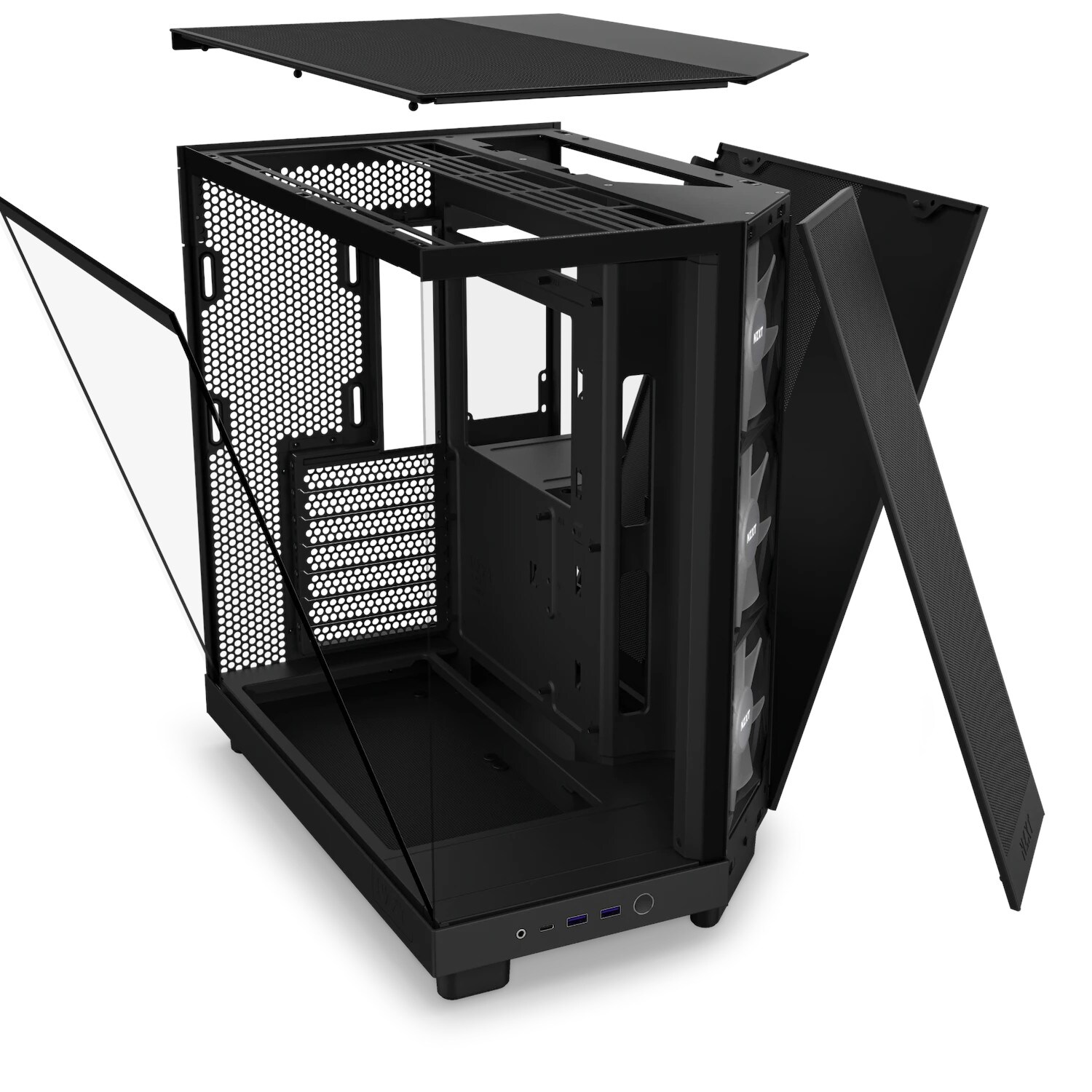 NZXT H6 Flow Black RGB Midi Tower ATX Gaming Gehäuse schwarz mit Glasfenster