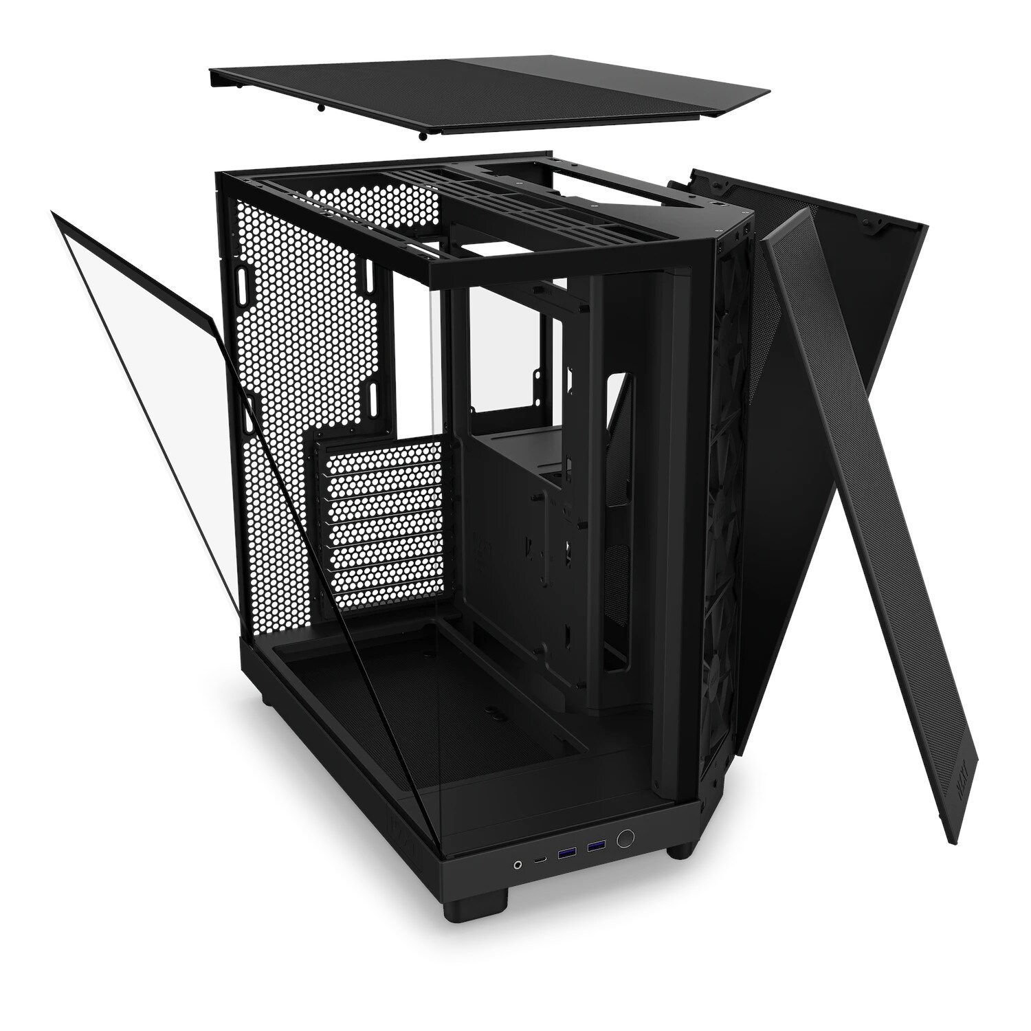 NZXT H6 Flow Black Midi Tower ATX Gaming Gehäuse schwarz mit Glasfenster