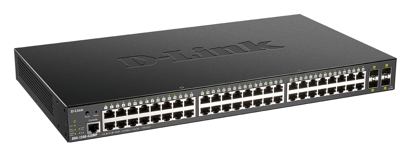 D-Link DGS-1250-52XMP/E 52-Port Smart Managed PoE+ G