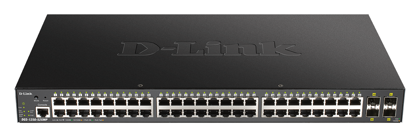 D-Link DGS-1250-52XMP/E 52-Port Smart Managed PoE+ G