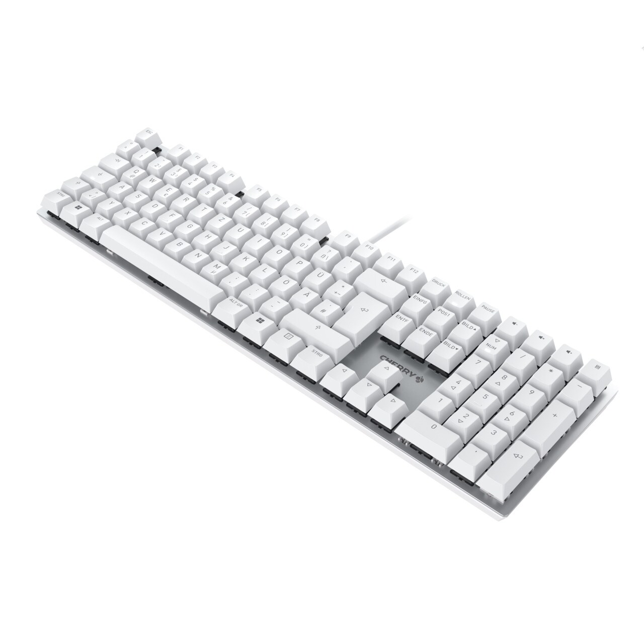 CHERRY KC 200 MX - MX2A Brown - Kabelgebundene Tastatur, Weiß/Silber