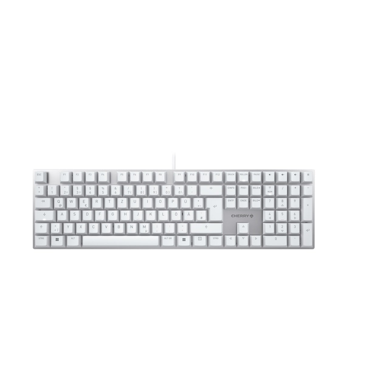 CHERRY KC 200 MX - MX2A Brown - Kabelgebundene Tastatur, Weiß/Silber