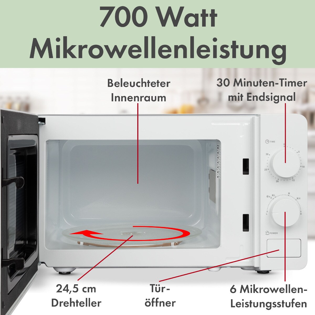 Bomann MW6014CB-W Mikrowelle 20L 700W weiß