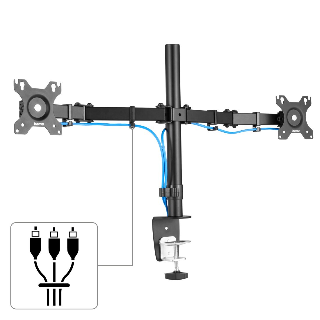 Hama Monitorhalterung 2 Monitore höhenverstellbar schwenk-/neigbar 13“-32"