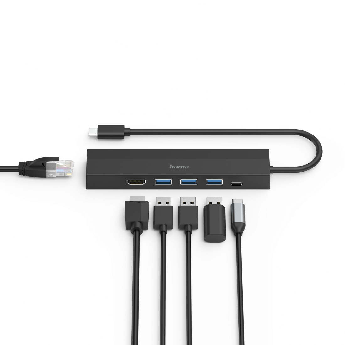 Hama 200144 USB-C Multiport-Hub, schwarz