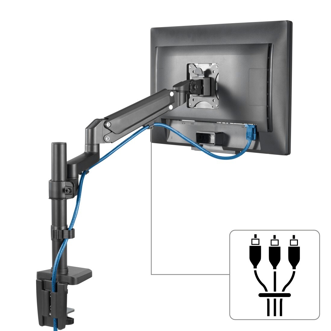 Hama Monitorhalterung mit Gasfeder höhenverstellbar, schwenk-/neigbar 13"-35"