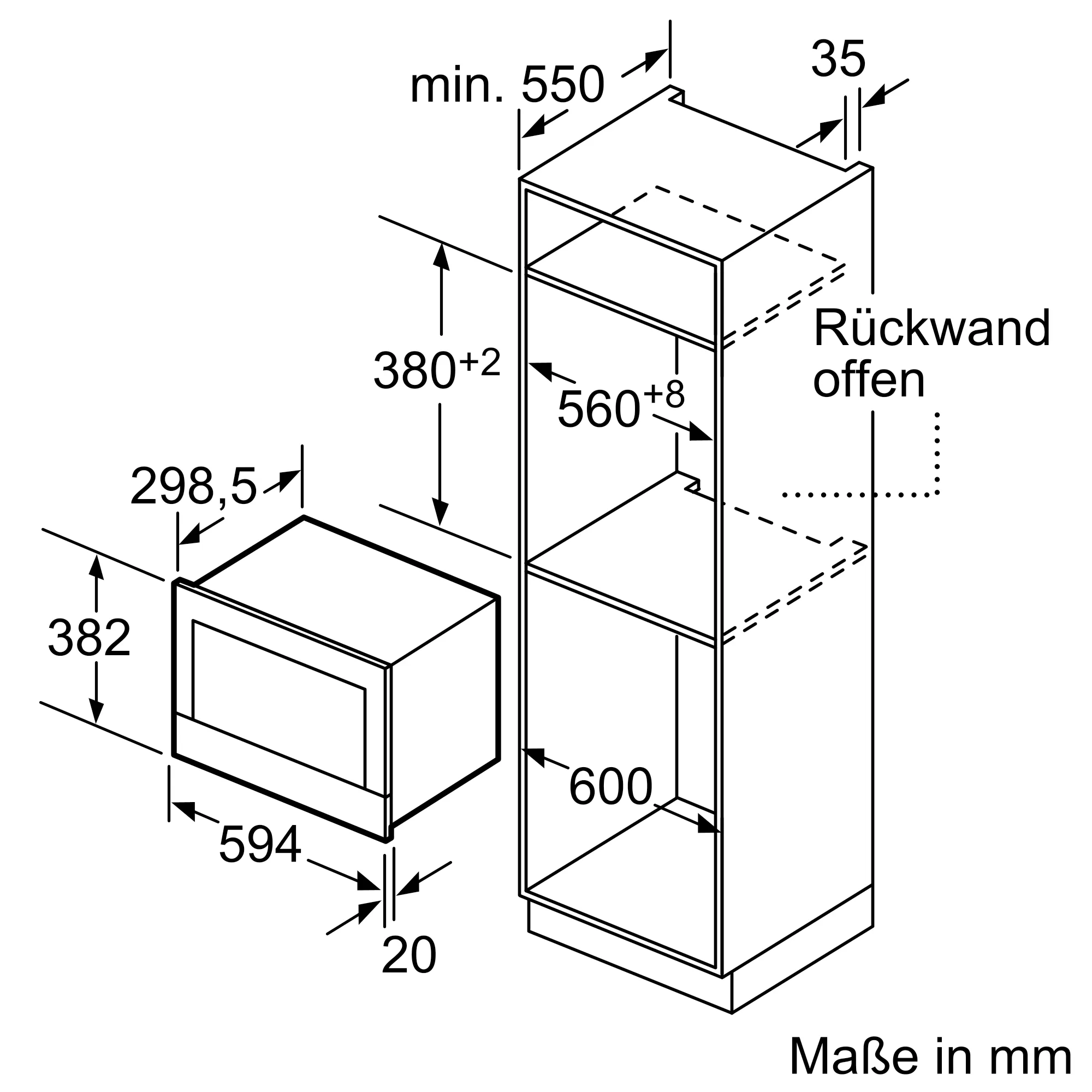 Bosch BEL634GS1 Schwenktür, links angeschlagen