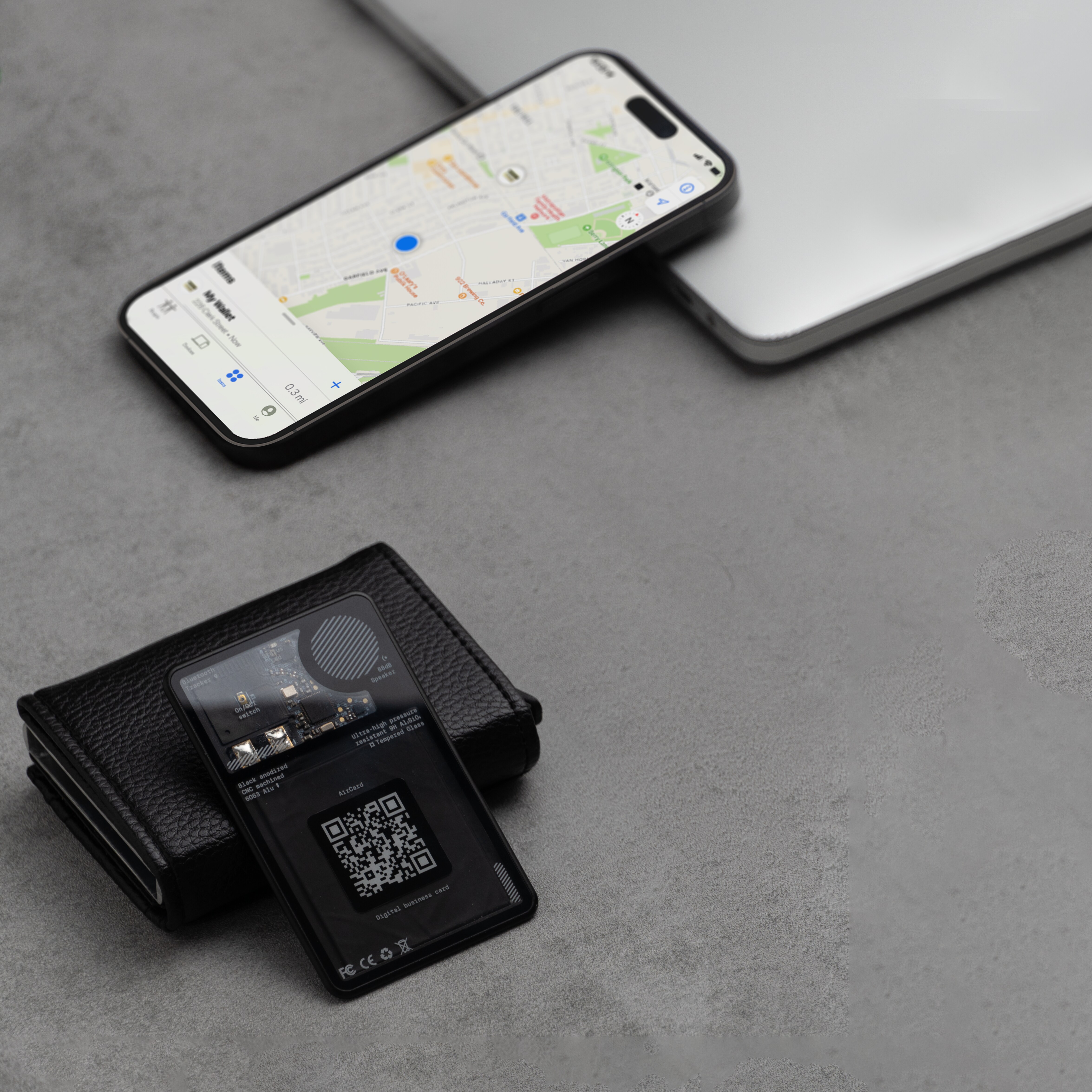 Rolling Square AirCard Tracker Works with Apple Find my | Digitale Visitenkarte