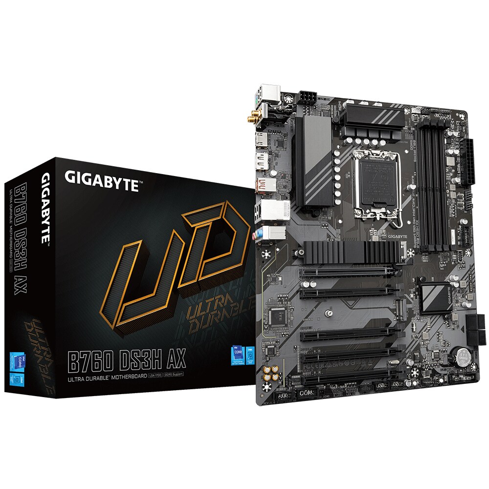 GIGABYTE B760 DS3H AX ATX Mainboard Sockel 1700 M.2/HDMI/DP/USB-C/WIFI/BT