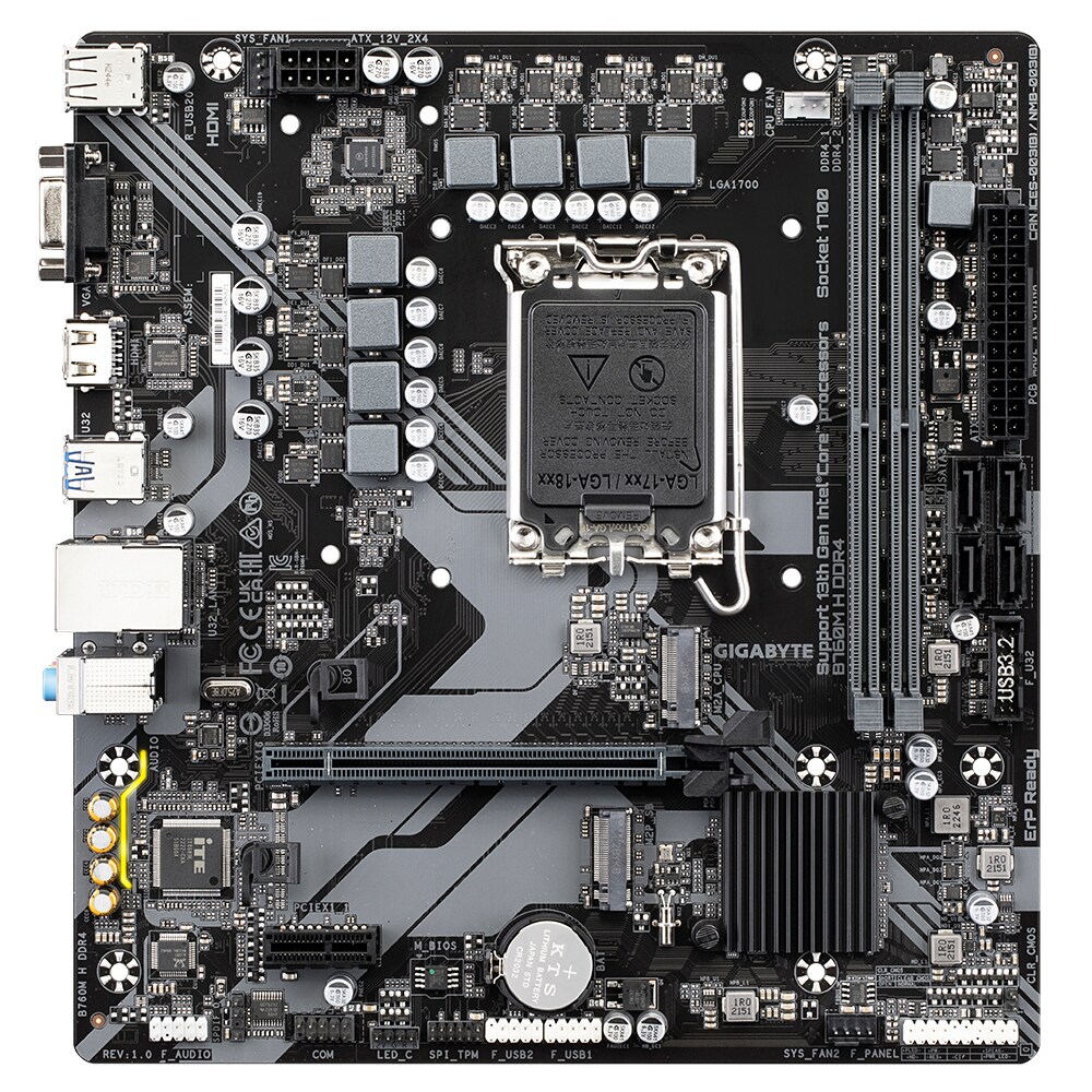 GIGABYTE B760M H DDR4 mATX Mainboard Sockel 1700 HDMI/USB 3.2