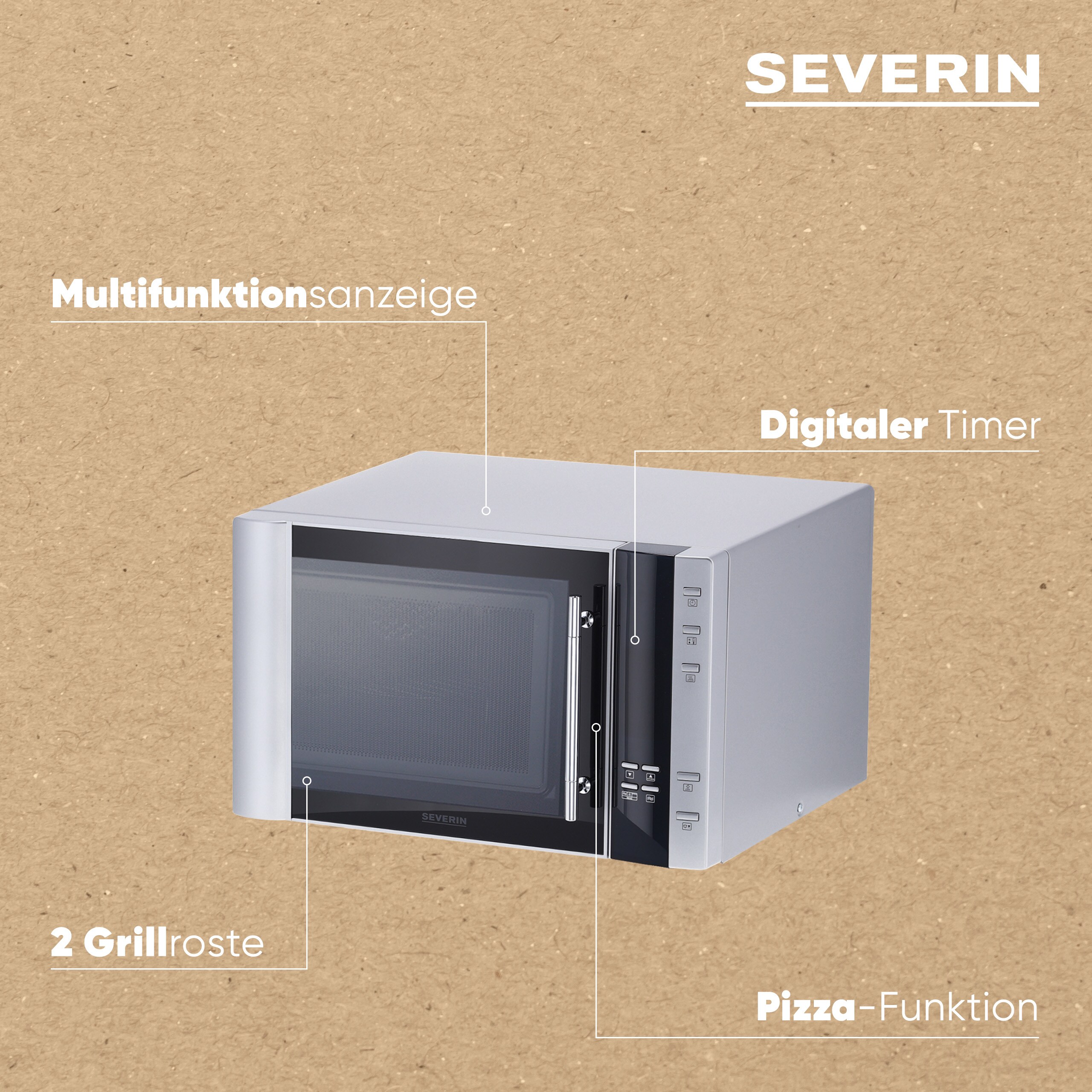 Severin MW 7775 Mikrowelle mit Grill- und Heißluftfunktion