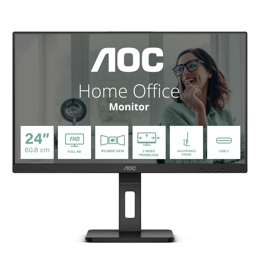 AOC 24P3CV 60,5cm (23,8") FHD IPS Monitor 16:9 HDMI/DP/USB-C PD65W 75Hz Sync