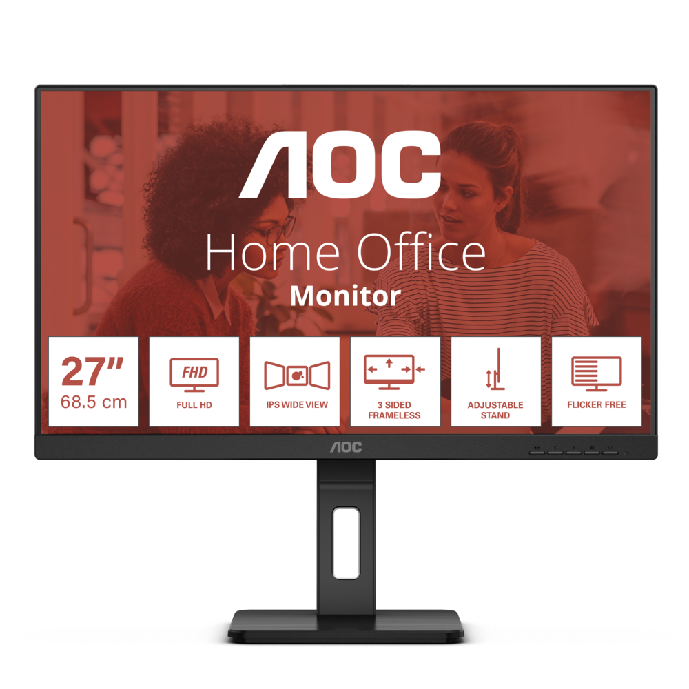 AOC 27E3QAF 68,6cm (27") FHD IPS Office Monitor 16:9 HDMI/DP/VGA 75Hz 4ms Sync