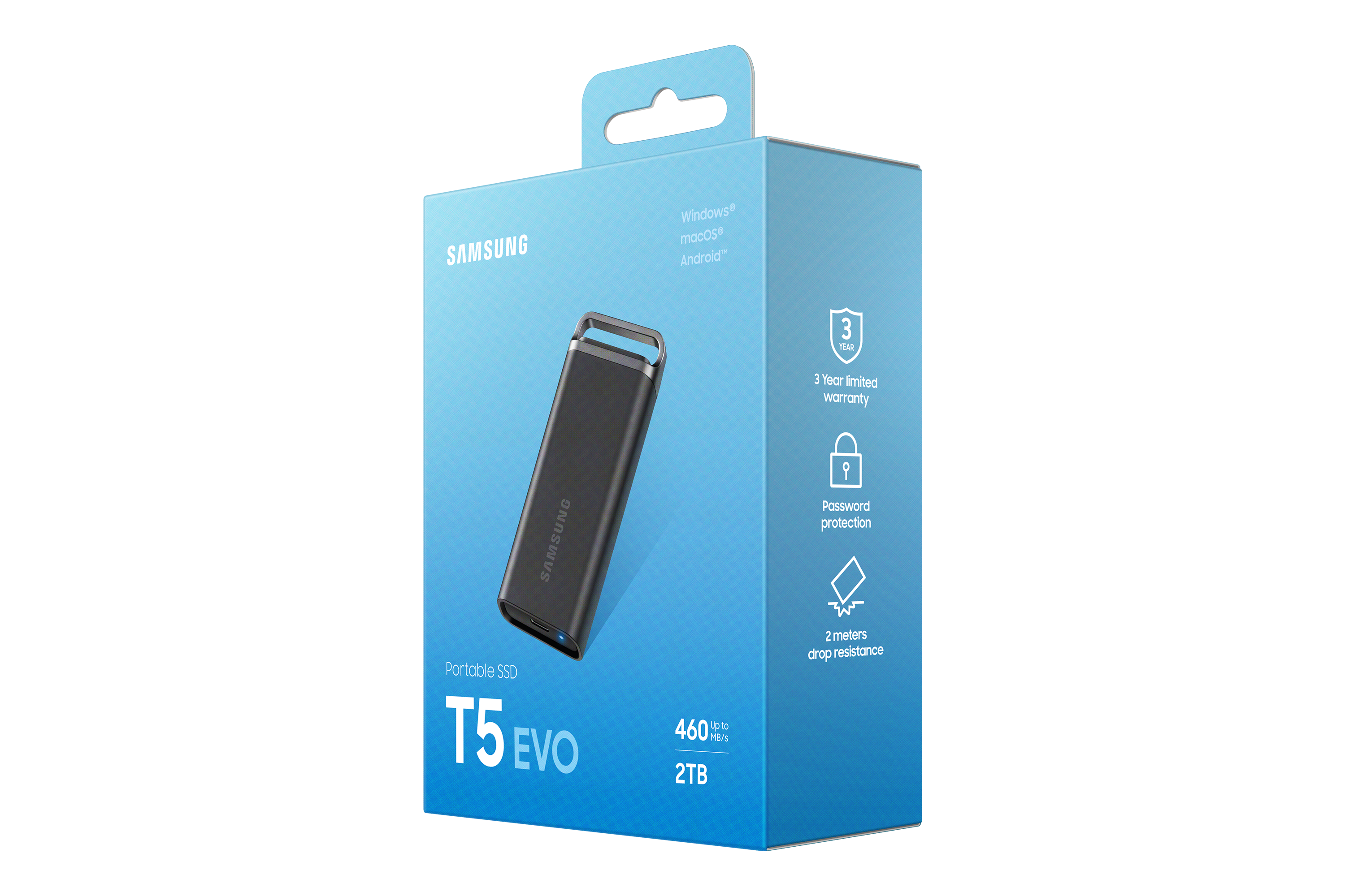 Samsung Portable SSD T5 EVO 2TB USB3.2 Gen1 Typ-C schwarz