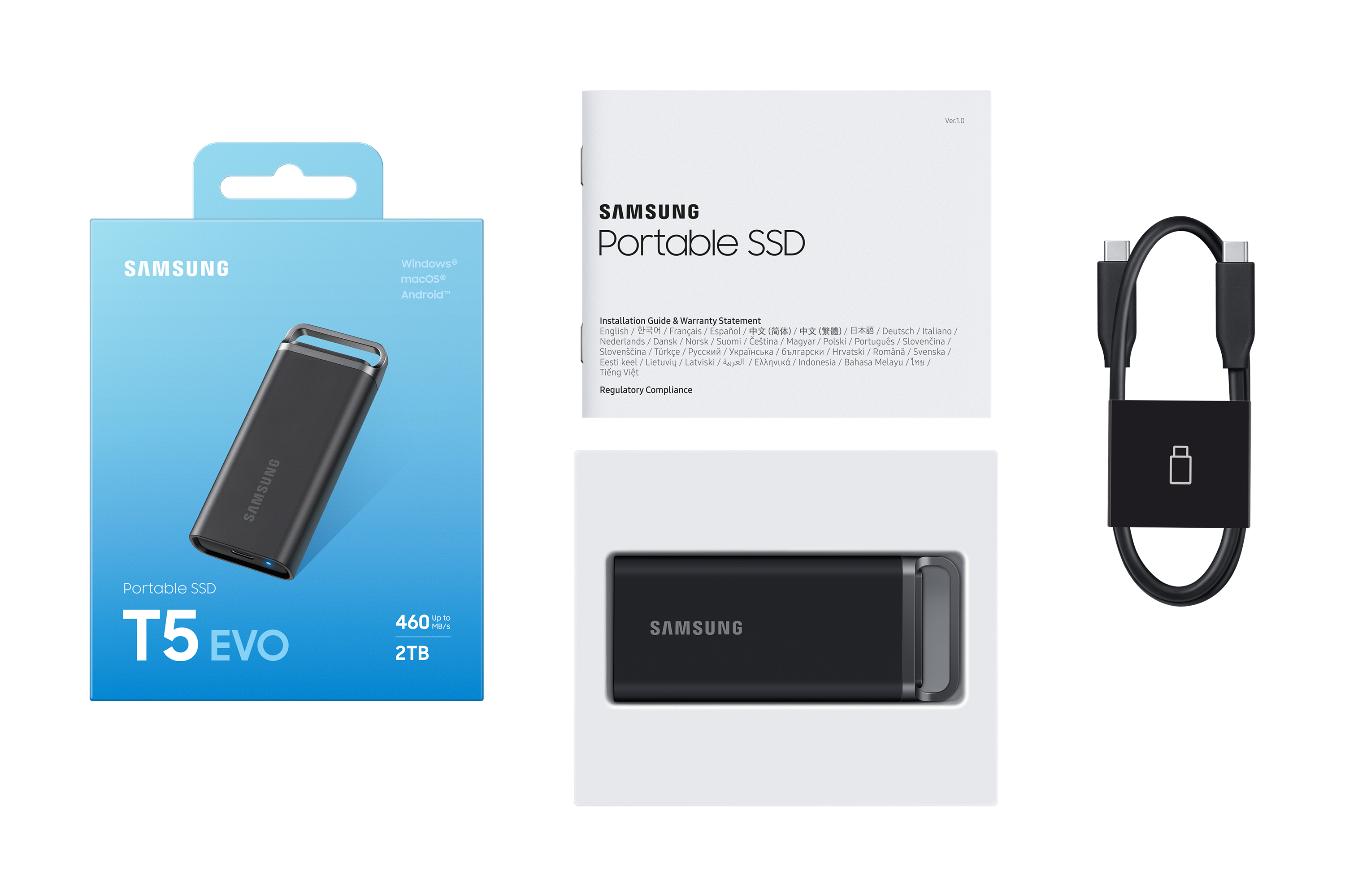 Samsung Portable SSD T5 EVO 2TB USB3.2 Gen1 Typ-C schwarz