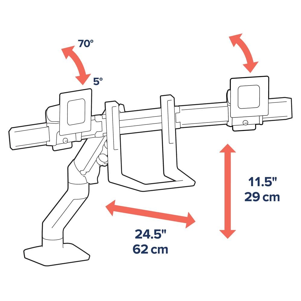 Ergotron HX Dual Monitor Arm für 2 Monitore, Tischhalterung (weiß)