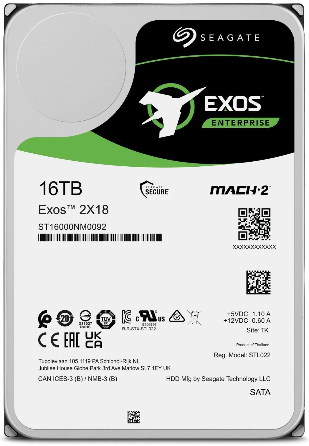 Seagate Exos 2X18 ST16000NM0092 - 16 TB 7200rpm 256 MB 3,5 Zoll SATA 6 Gbit/s