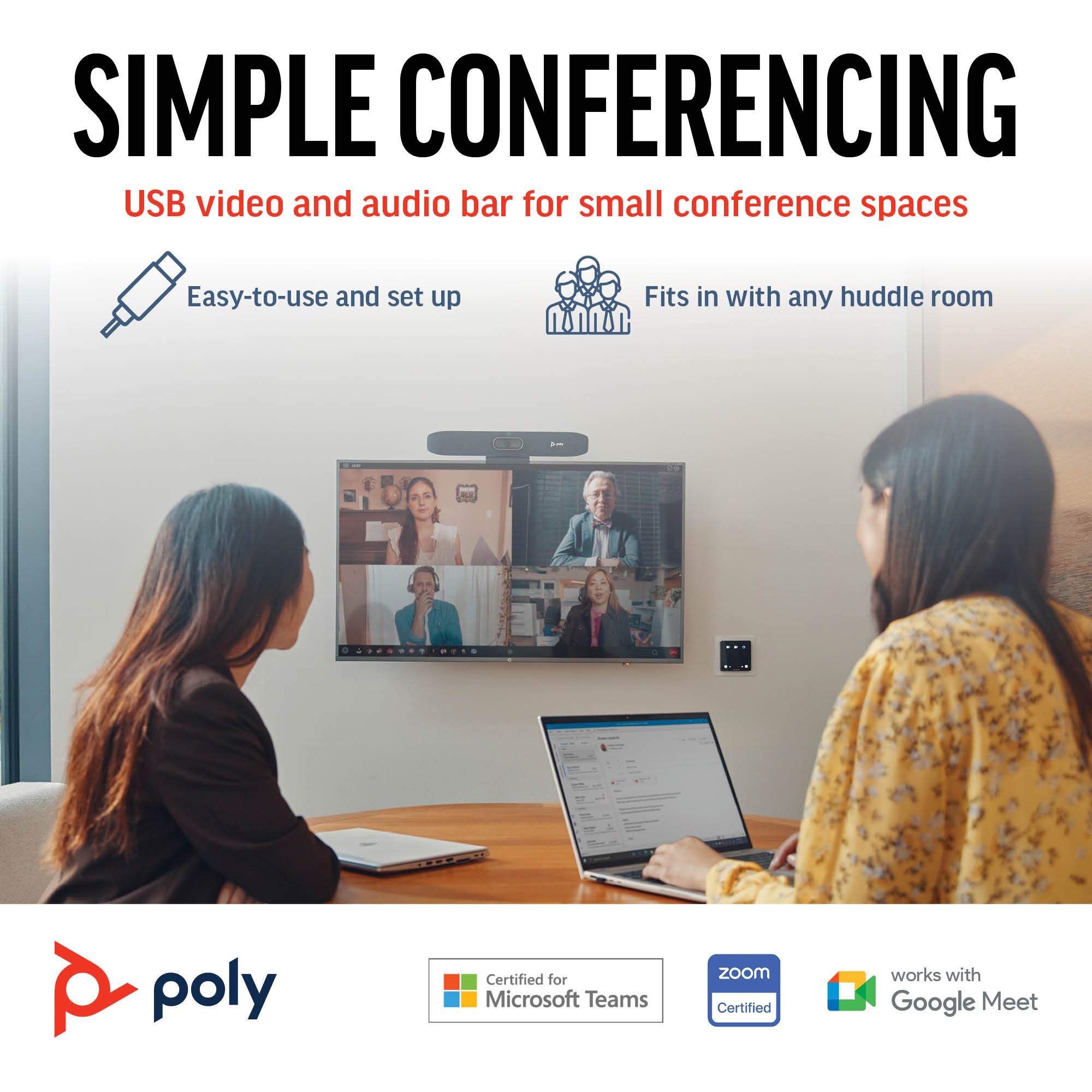 Poly Studio R30 - 4K Video Bar für dein Huddle- oder Focus-Room