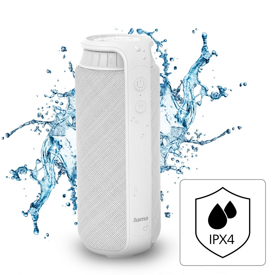 Hama Bluetooth-Lautsprecher Pipe 2.0, spritzwassergeschützt, 24W, Weiß ++  Cyberport