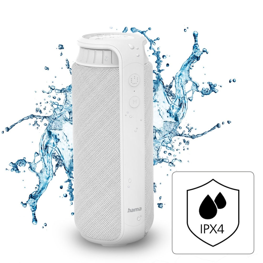 Hama Bluetooth-Lautsprecher Pipe 2.0, spritzwassergeschützt, 24W, Weiß ++  Cyberport