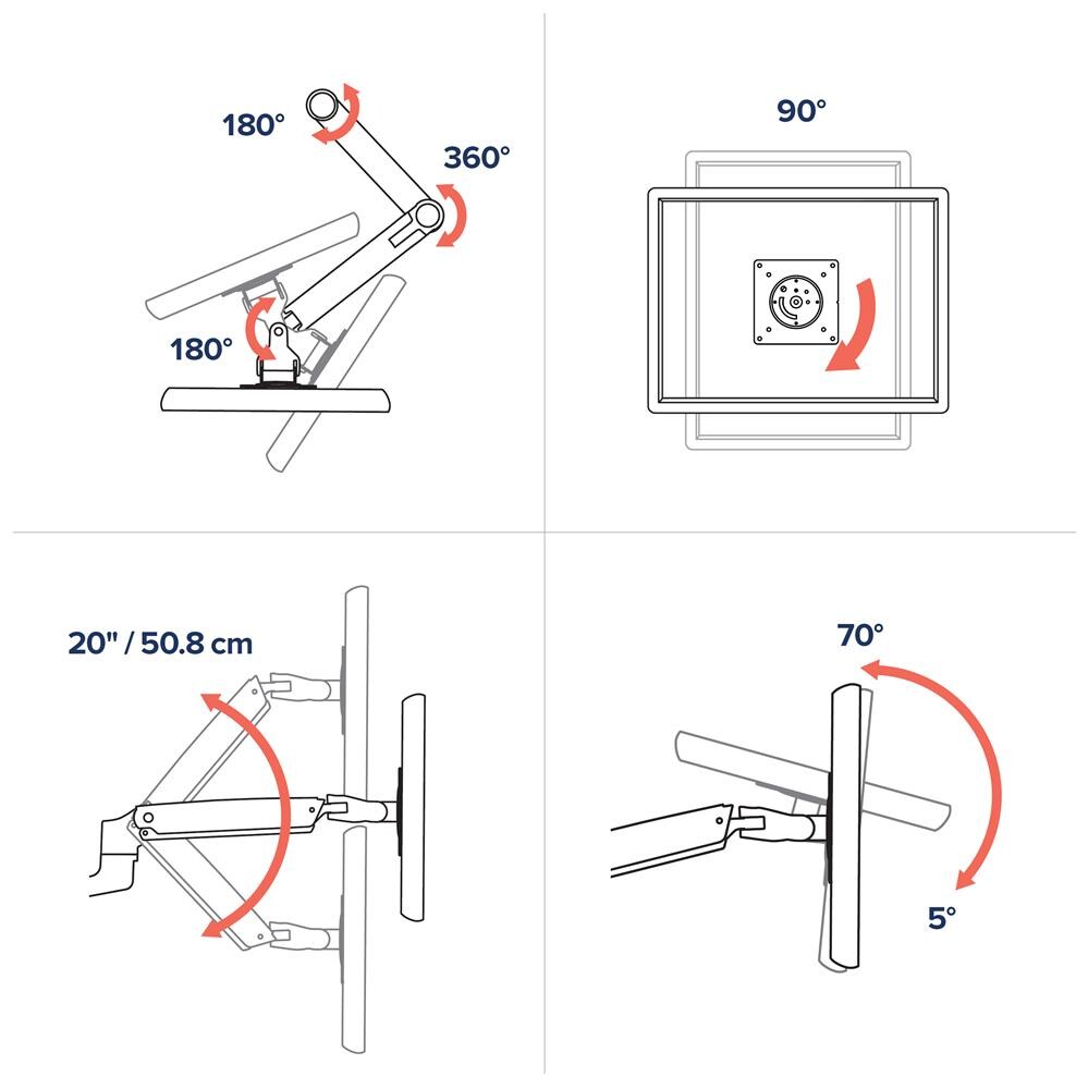 Ergotron LX HD Steh-Sitz Monitor Arm, Tischhalterung