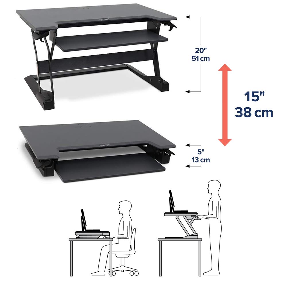 Ergotron WorkFit-TL Steh-Sitz Arbeitsplatz (schwarz)