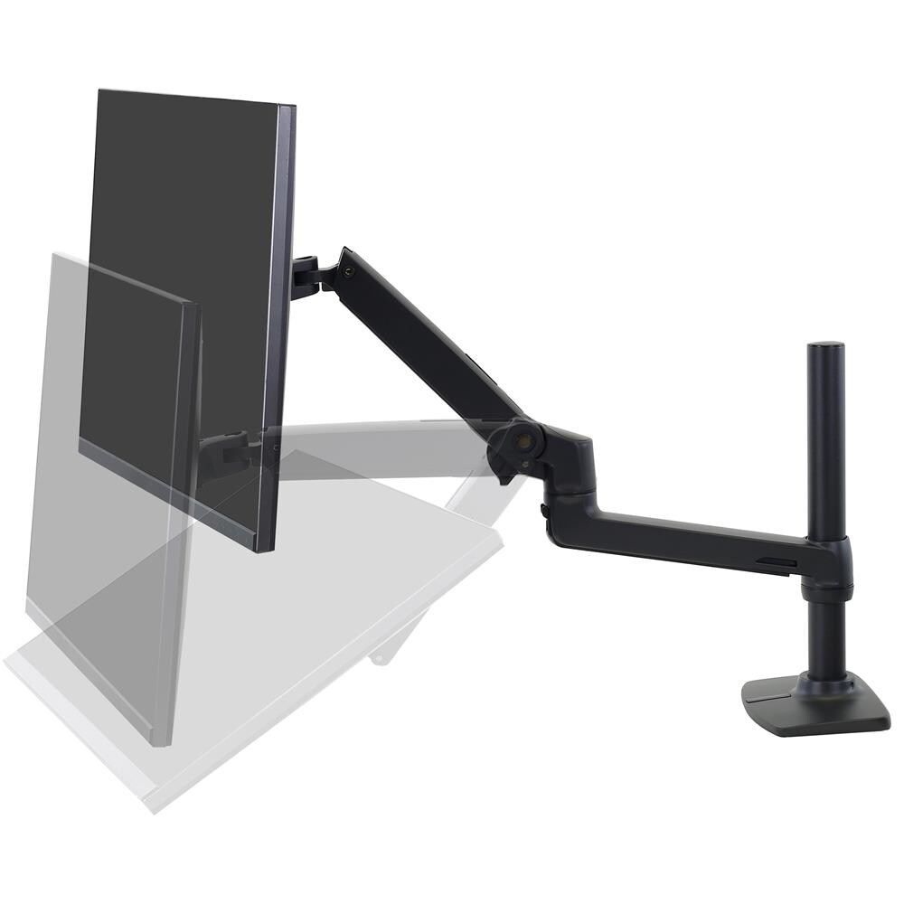 Ergotron LX Monitor Arm mit hoher Säule, Tischhalterung (schwarz)