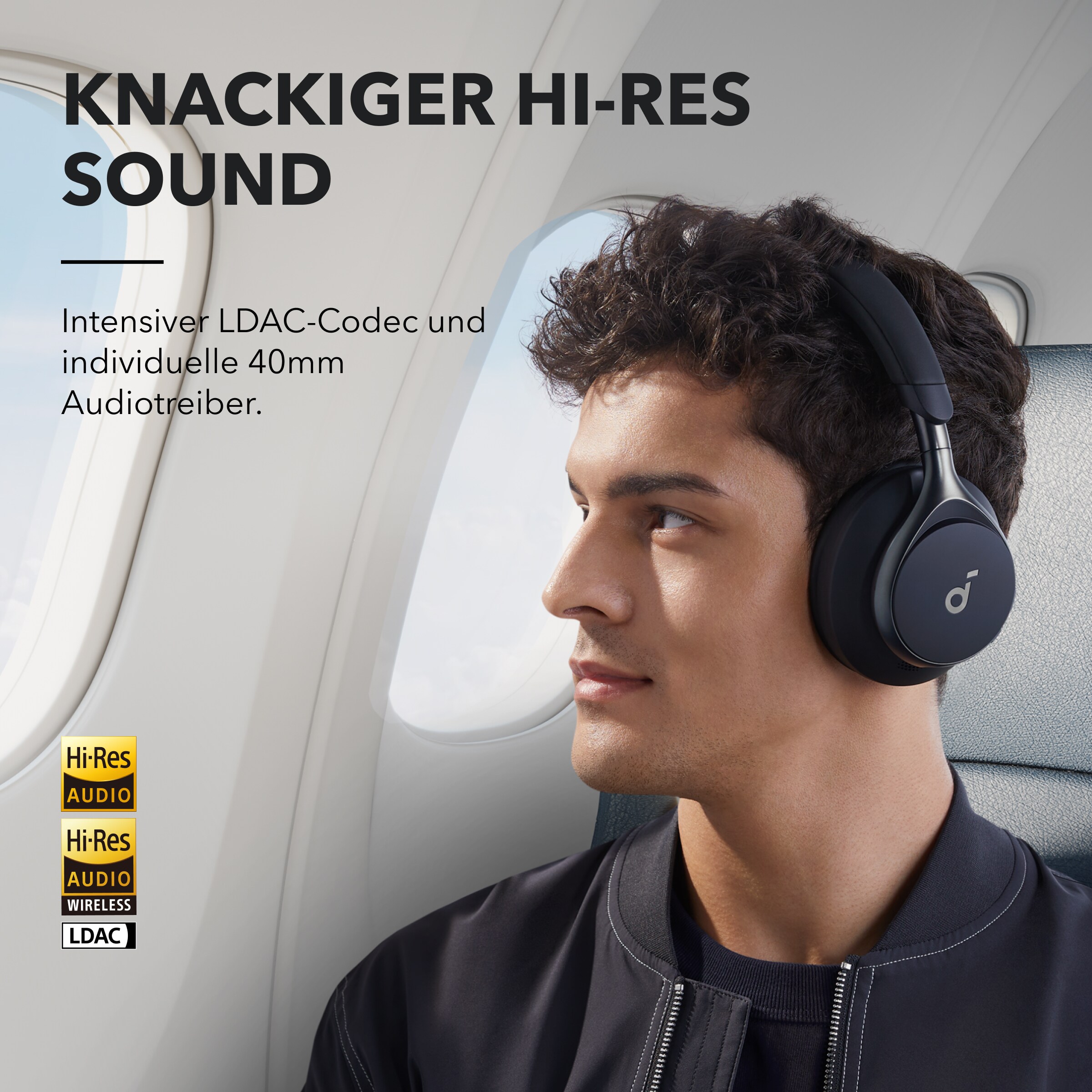 Soundcore by Anker Space One True-Wireless Over-Ear Bluetooth-Kopfhörer schwarz