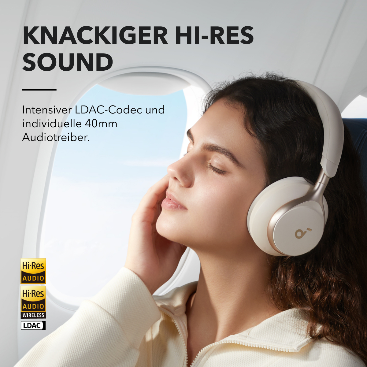 Soundcore by Anker Space One True-Wireless Over-Ear Bluetooth-Kopfhörer weiß