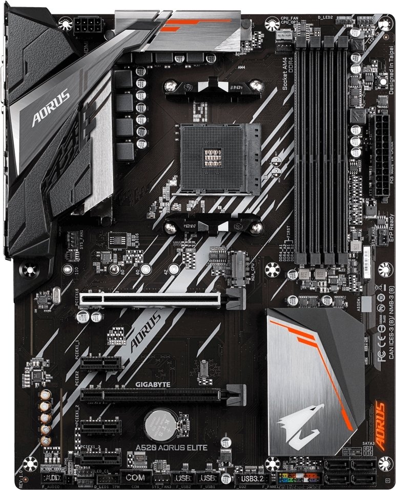 Gigabyte A520 AORUS ELITE ATX Mainboard Sockel AM4 HDMI/DVI-D/M.2/SATA