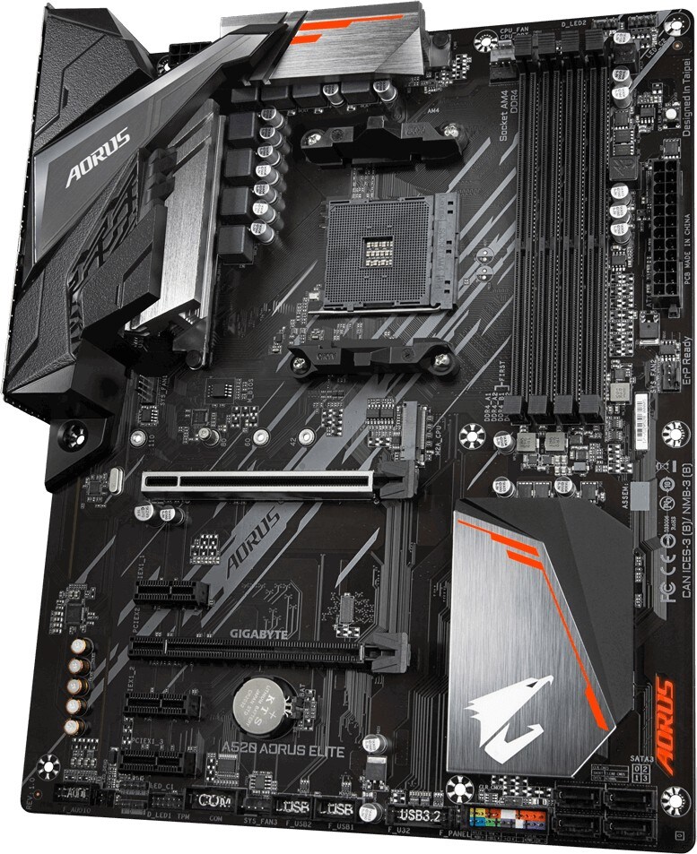 Gigabyte A520 AORUS ELITE ATX Mainboard Sockel AM4 HDMI/DVI-D/M.2/SATA