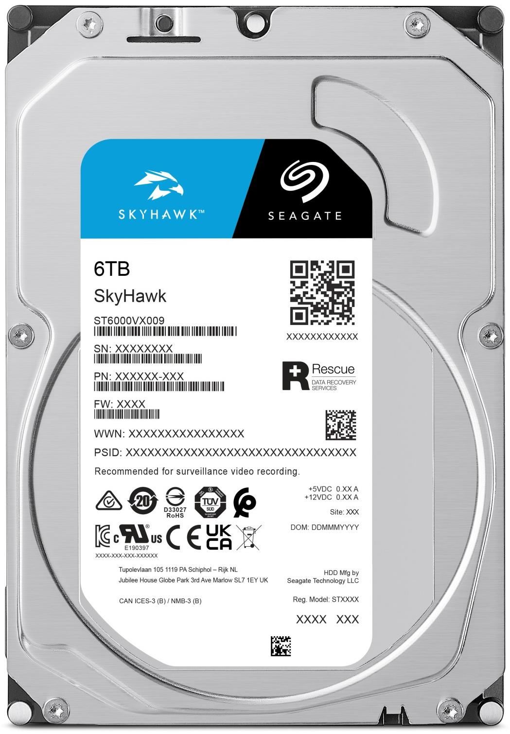 Seagate SkyHawk HDD ST6000VX009 - 6 TB 3,5 Zoll SATA 6 Gbit/s CMR