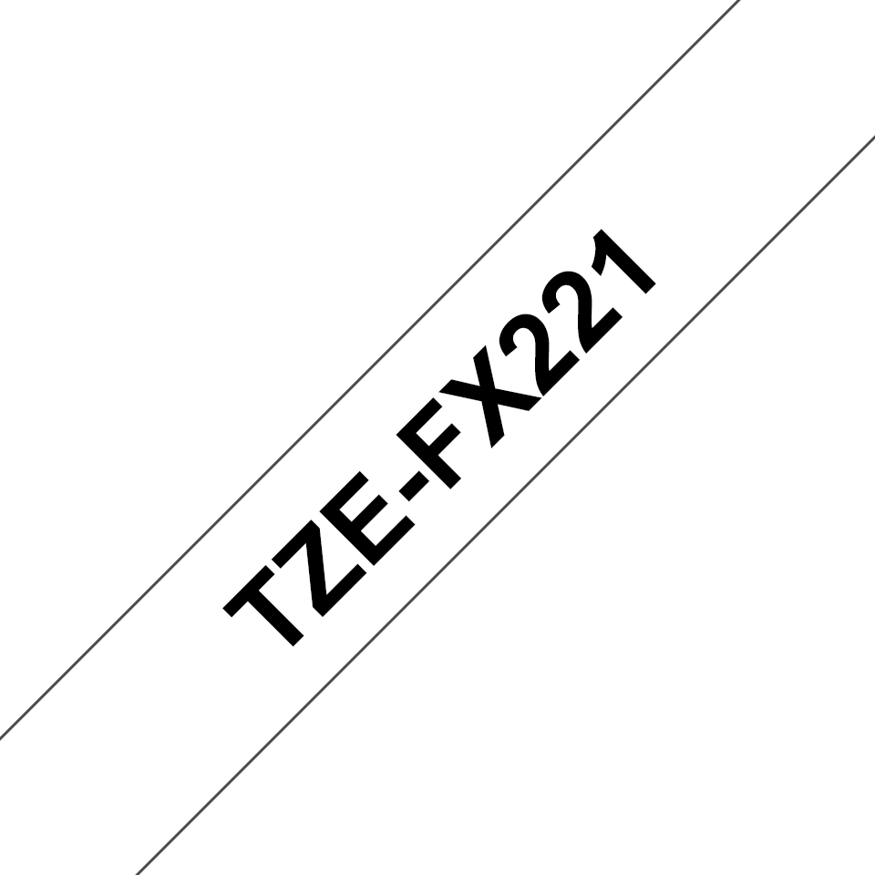 Brother TZe-FX221 Schriftband 9mm x 8m schwarz auf weiss Flexi-Tape