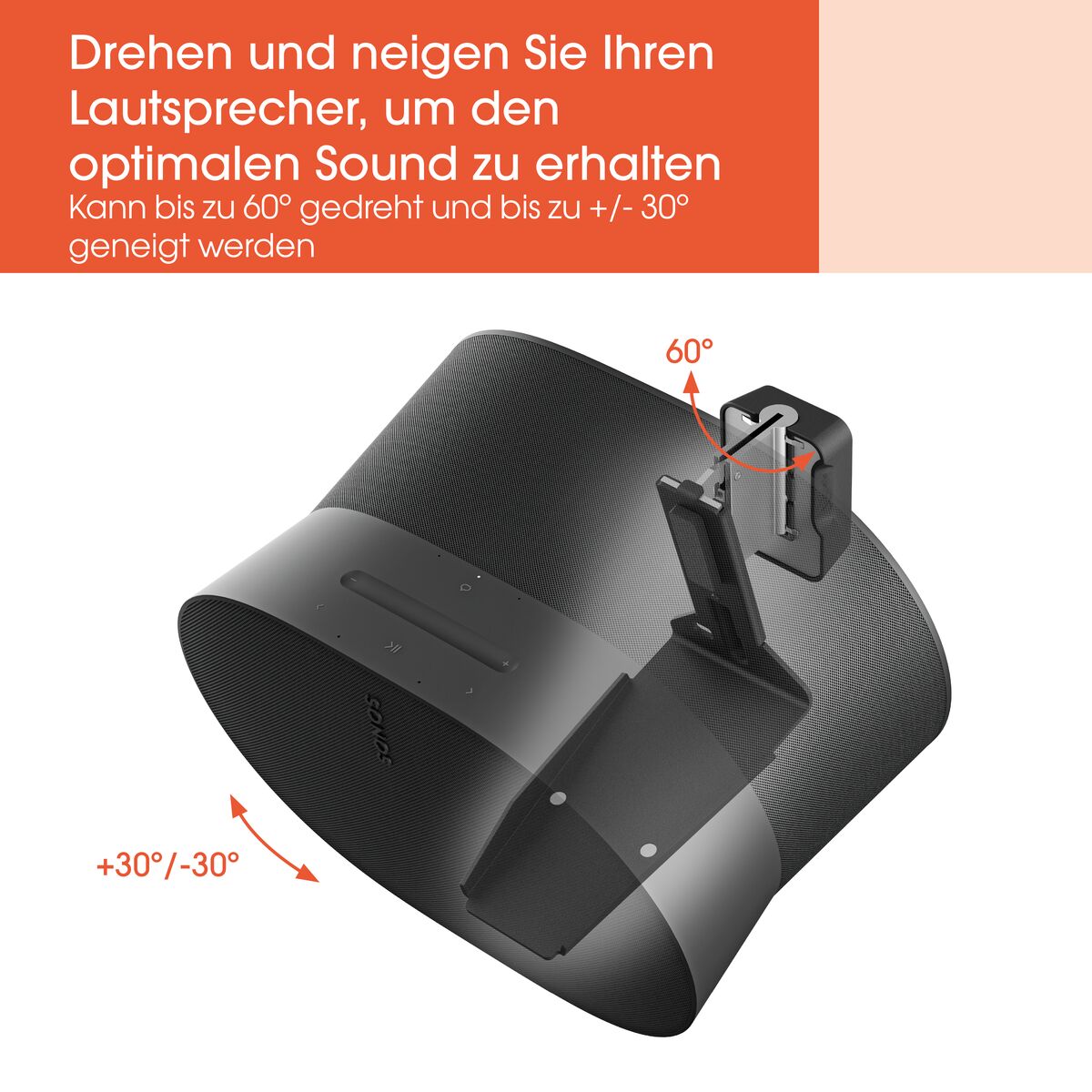 Vogels SWM 4131 Wandhalterung für Sonos-Lautsprecher Schwarz