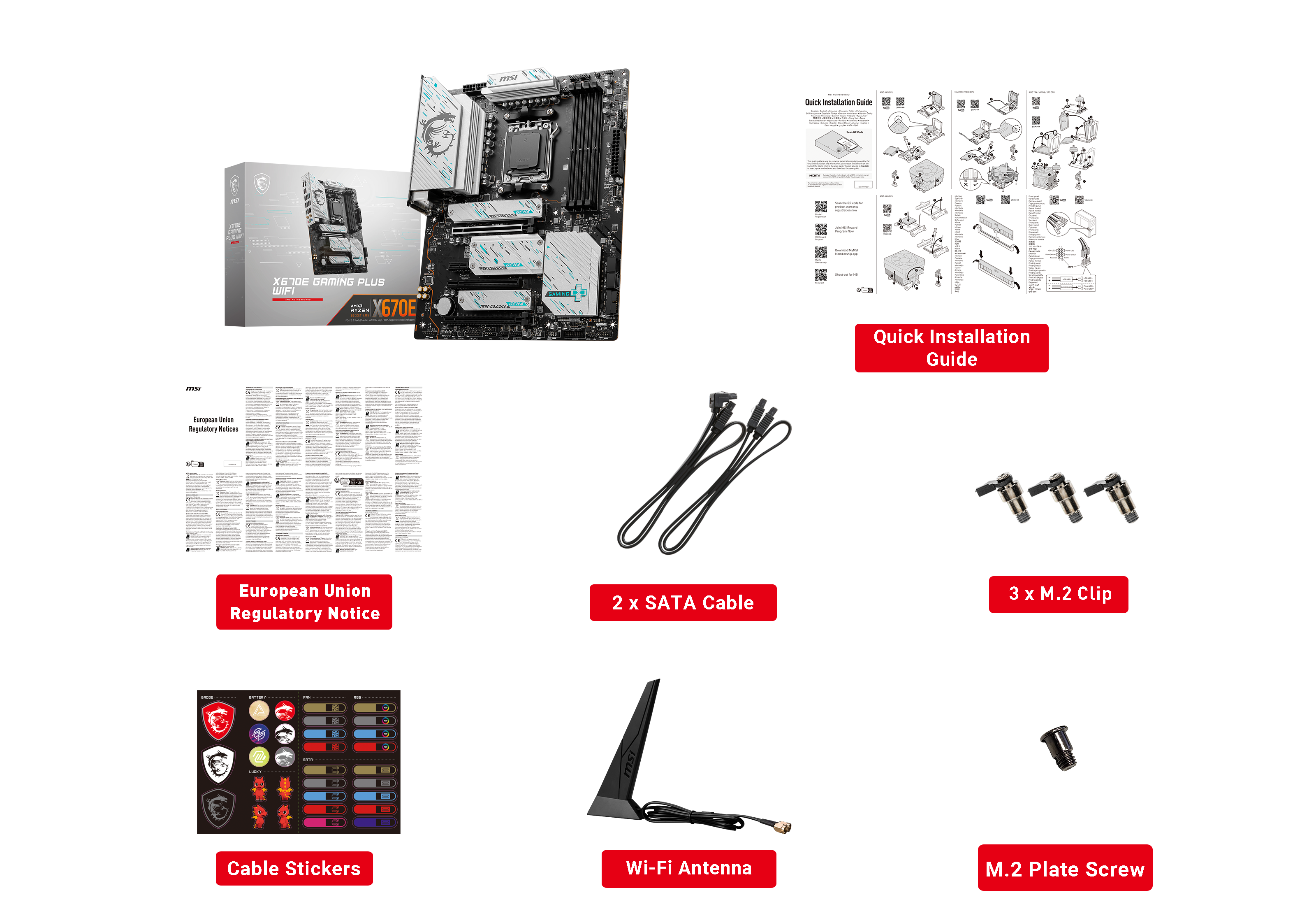 MSI X670E GAMING PLUS WIFI ATX Mainboard Sockel AM5 4x M.2/USB-C/WIFI/BT