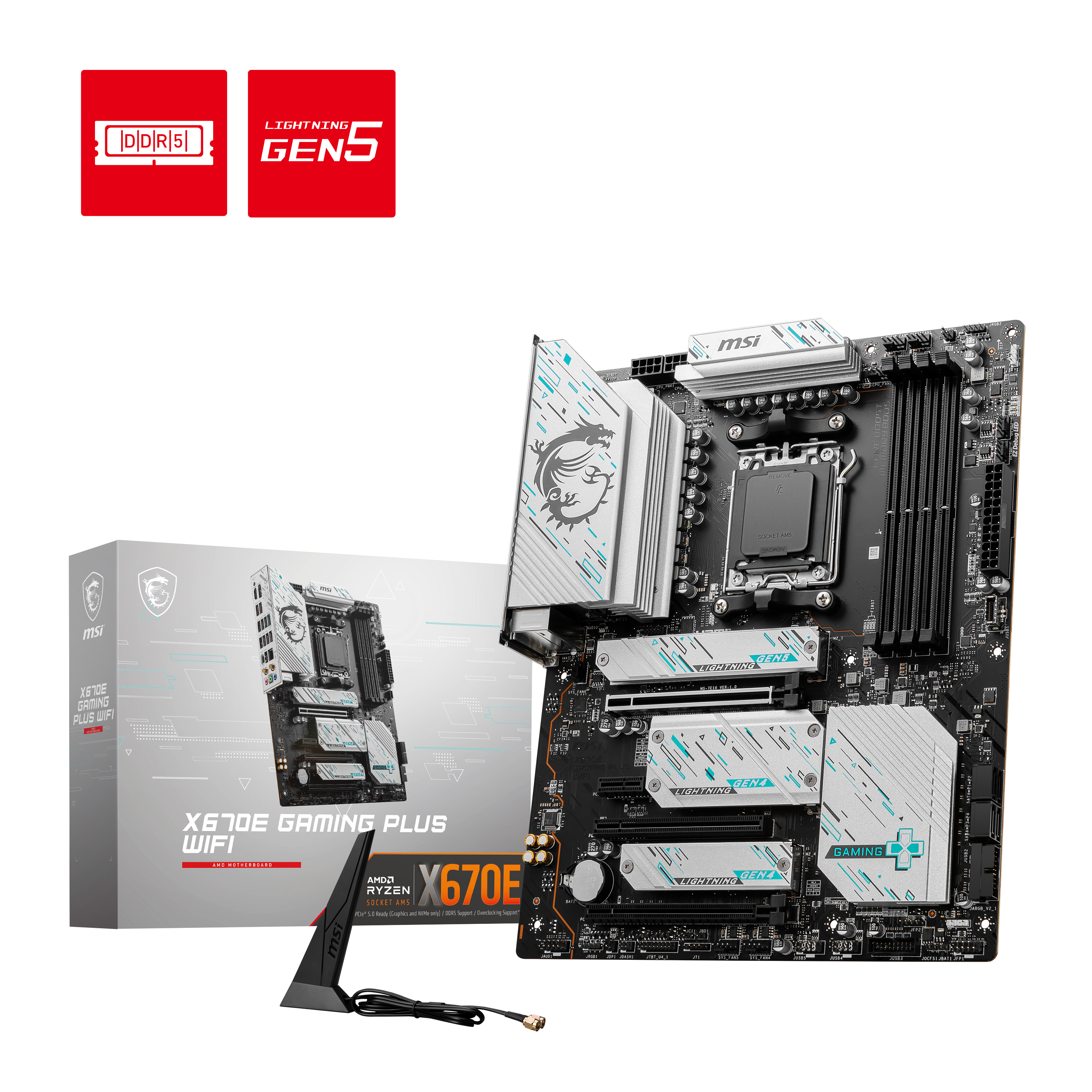 MSI X670E GAMING PLUS WIFI ATX Mainboard Sockel AM5 4x M.2/USB-C/WIFI/BT