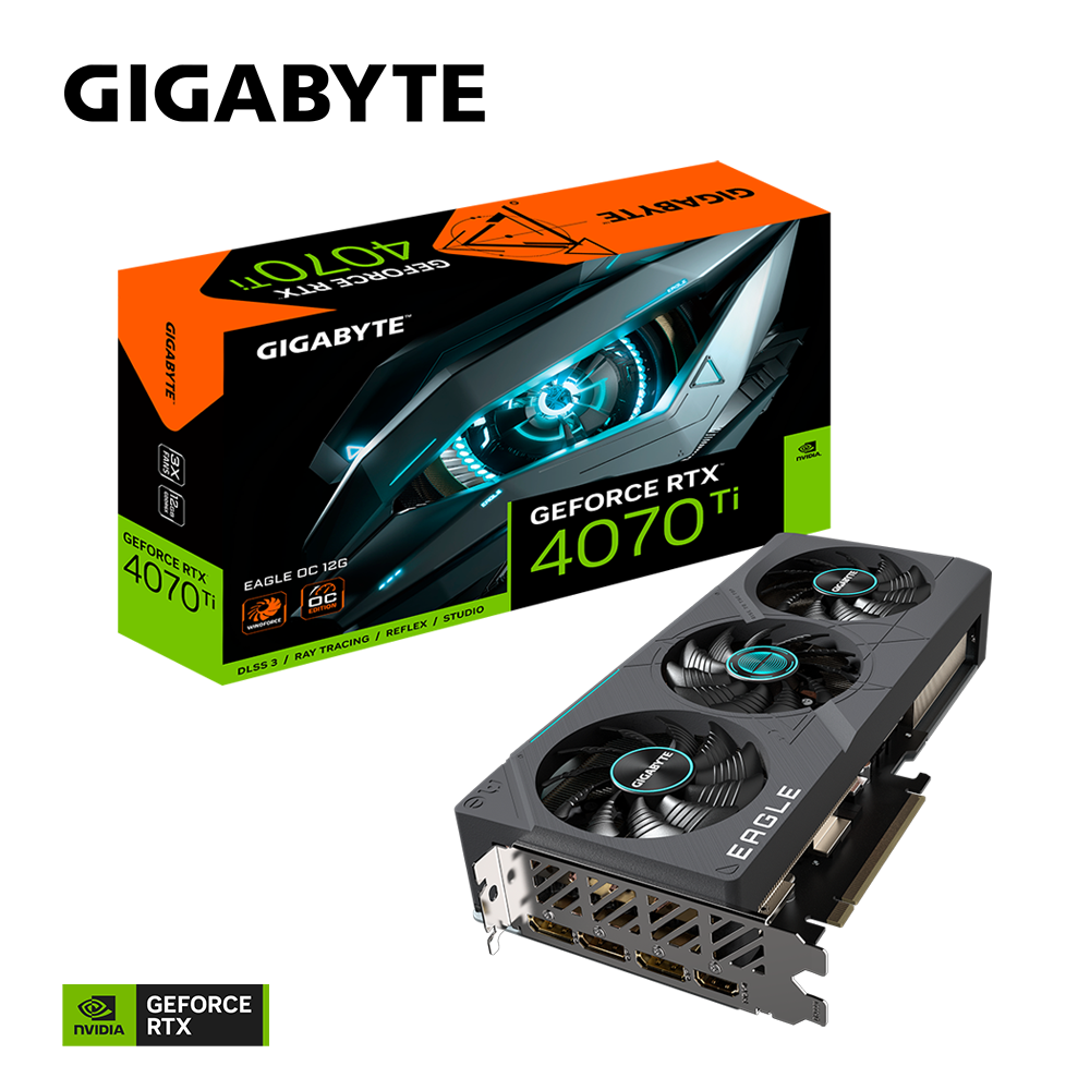 GIGABYTE GeForce RTX 4070Ti EAGLE OC 2.0 12GB GDDR6X Grafikkarte 1xHDMI 3xDP