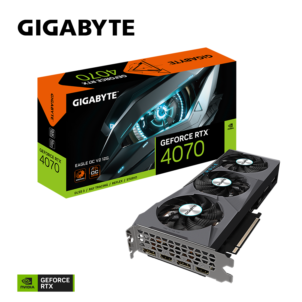 GIGABYTE GeForce RTX 4070 EAGLE OC V2 12GB GDDR6X Grafikkarte 2xHDMI/2xDP