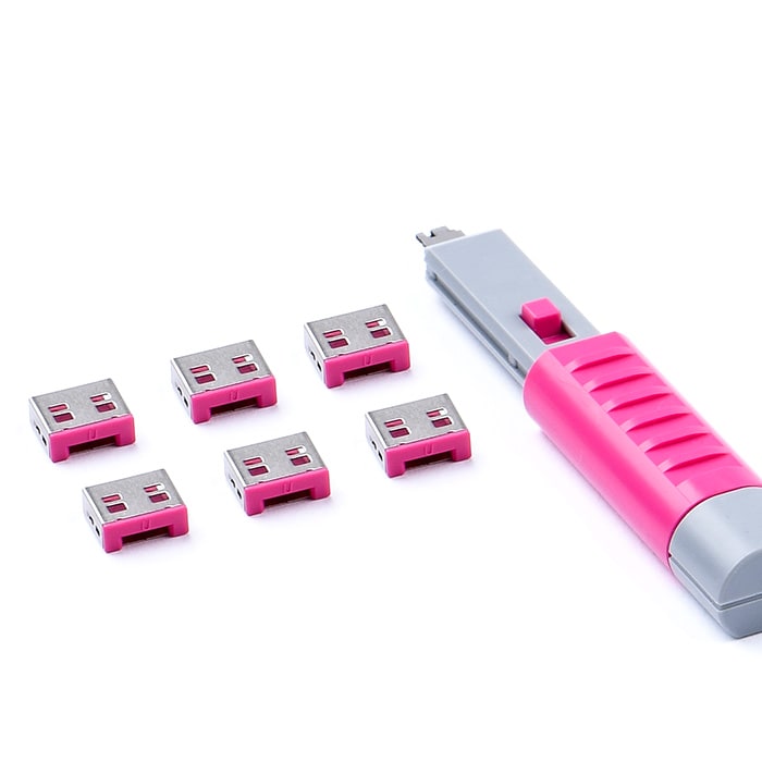 SMARTKEEPER ESSENTIAL 6x USB-A Blocker mit 1x Lock Key Basic Pink