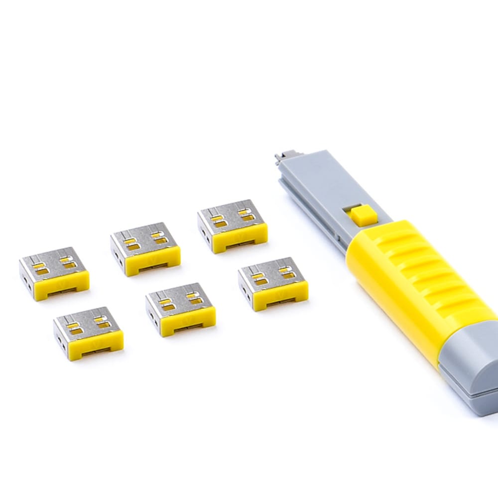 SMARTKEEPER ESSENTIAL 6x USB-A Blocker mit 1x Lock Key Basic Gelb