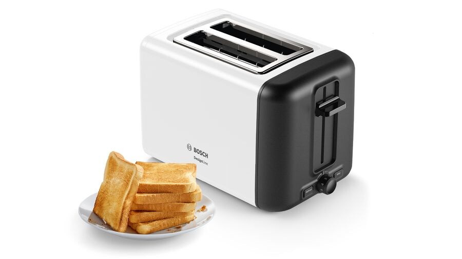 Bosch TAT3P421DE Kompakt Toaster, DesignLine, weiß /schwarz