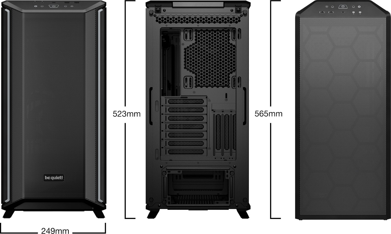 be quiet! Dark Base 701 Midi Tower Gehäuse Schwarz mit Seitenfenster TG