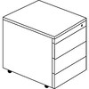 Schubladencontainer m.Rollen, 573x600, HPL-Vollkernpl., 3 Schubl.,weiß/alu/Ahorn