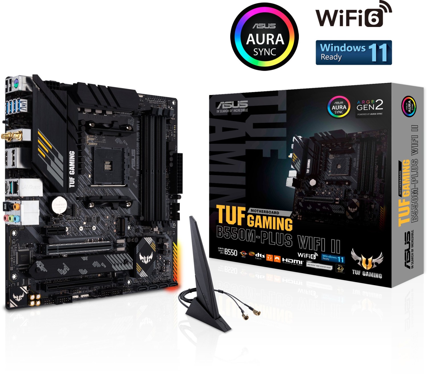 ASUS TUF Gaming B550M-Plus WIFI II mATX Mainboard Sockel AM4 M2/USB3.2/HDMI/DP